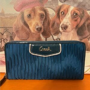 Coach Ashley Gathered Satin Zip Wallet